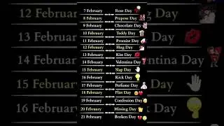 rose day propose day chocolate day valentine day kiss day hug day shorts