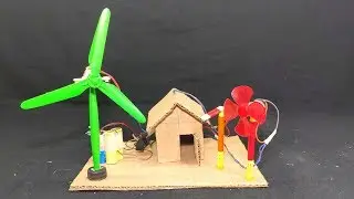 School Project Wind Turbine, Windmill Working Model From Cardboard | Vishal Online Classes