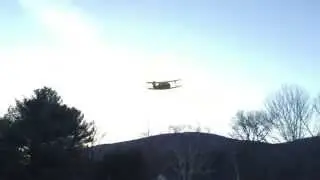 Rubber-powered Beechcraft Staggerwing Evening Flight