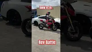 Yamaha r1 vs Bmw s1000r rev battle #exhaust #bmw #yamaha #r1
