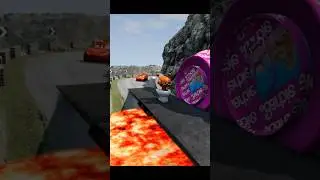 Spongebob & SprunkTolet & McQueen & SuperMario & IronMan & Siderman VS Bollard in BeamNG.Drive