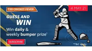 Amazon Funzone T20 Fever Guess And Win Quiz Answers Today || 3 May 21 || Win 10k Amazon Pay Balance