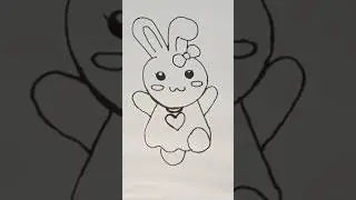 how to draw cute bunny 🐰| kids drawing tutorial #shortsfeed #shorts #art #ytshorts