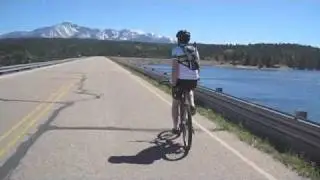 View of Rampart Reservoir and backside of Pike's Peak