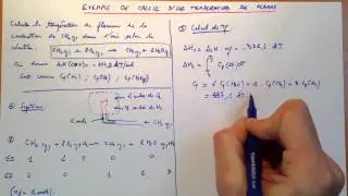 Exemple du calcul d'une température de flamme