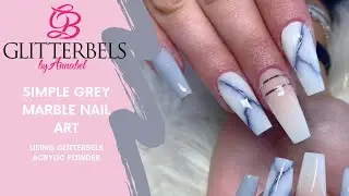 Beautiful Marble Nail using GLITTERBELS Acrylic Powder with Stacey Ward