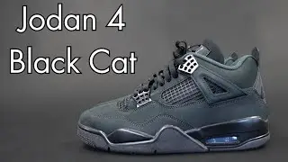 Обзор и фото Jordan 4 Black Cat 2025 на ногах.