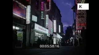 1960s West End of London at Night, Soho, HD from 35mm