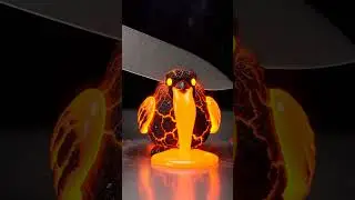 ASMR Cutting a Molten Lava Bird &ndash; Extreme Glow Cracks #relax #relaxing #asmr #satisfying #aicutting