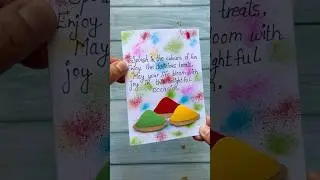 Holi Card Ideas #diy #handmade #greetingcard #cards#holi#special #art#craft#ideas#art#youtube#shorts