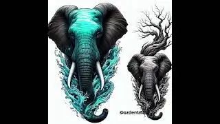 Elephant Tattoo Stencil