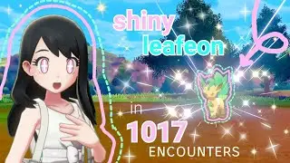 ♡ SHINY LEAFEON - in 1017 encounters! (pokemon sword) ♡