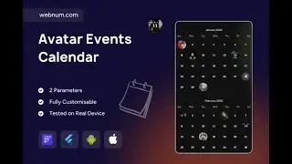 FlutterFlow Avatar Events Calendar Widget 🚀 Modern Monthly Calendar 📆 #calendar #flutterflow #events