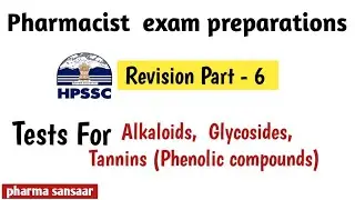 Tests for alkaloids, Glycosides and Tannins | #hpssc_pharmacist | #pharma #Himachal_pradesh