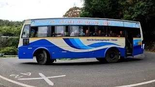 Govt Bus & Tower Van Travelling 10th Hairpin Bend Valparai hills