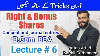 Right shares | Bonus shares | Issue of bonus and right share | accounting BBA B.Com