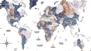 ENJOY THE WOOD Colored World Map &ndash; 3D Wooden Travel Decor for Home & Office 🌏🖼️