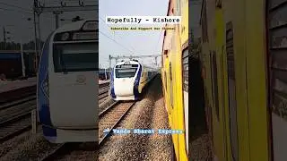 Vande Bharat Express Passing Uday Express Train 🚂 India's Semi High Speed Train #travel #train #love