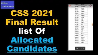 CSS 2021 Final result | List of Allocated CSS Candidates | CSS 2021 Final result