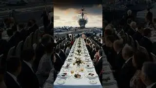 Dinner on the mighty seas #EpicDinner #AircraftCarrier #OceanView #LuxuryAtSea #OnceInALifetime