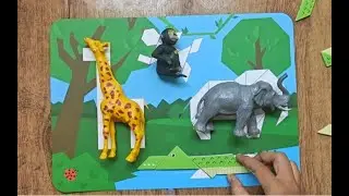 Wild Animals Tangram Puzzle | Fun Animal Shapes for Kids | Giraffe Monkey Elephant Crocodile