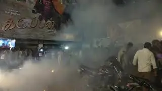 Mersal fdfs celebration @rohini silver screens
