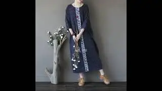 2022 Printed Cotton Linen Dress