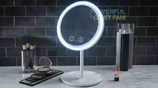 3 in 1 PORTABLE LED MIRROR WITH FAN Beauty Breeze