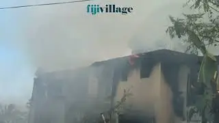 Fire at Levuka Settlement in Samabula  Firefighters try to establish if someone is still inside