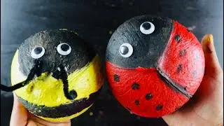 Easy Coconut Shell Crafts for kids🥥 | Coconut Shell Ladybug🐞- Coconut Shell Honey bee🐝