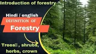 Definition of forestry || introduction of forestry||