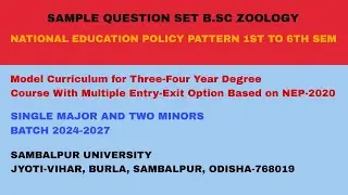 B.sc Zoology questions pattern Nep-2020 || 1st sem to 6th || core paper || sambalpur university