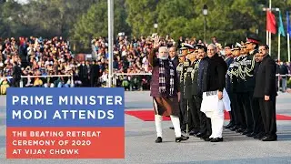 Prime Minister Modi attends the Beating Retreat Ceremony of 2020 at Vijay Chowk