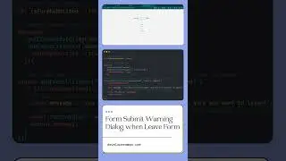 form submit warning dialog,when leave page #coding #javascript #javascriptbackend #webdevelopment