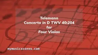 Telemann Concerto in D TWV 40:204 for 4 Violas