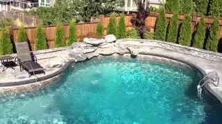 Custom pool with water features