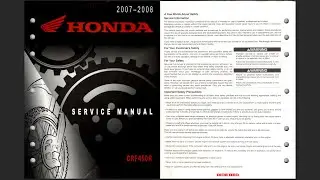 Honda CRF 450 R 2007-2008 Service Workshop Repair Manual Download PDF