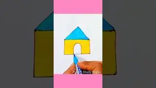 easy Hut drawing for kids and toddlers #drawing #shorts #ytshort