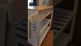 Gizoon Kitchen Island Cart on Wheels with 40'' Wood Tabletop