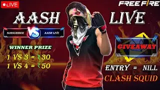 CS Giveaway Custom 🔥 1v4 Challenge | Beat Team AASH LIVE & Win Cash 💰 | Free Fire Live | AASH LIVE