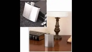 Sting Store Redwood Flask - 6OZ Stainless Steel Hip Liquor Flask Cap + Cap Funnel Drinkware Bottle