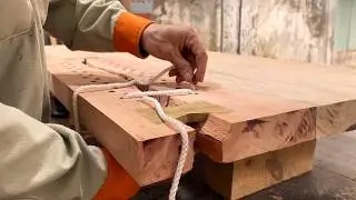 The Magic of Woodworking: Fix and Restore Old Cracked Wood to Create a Dramatic Accent with Rope