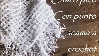 Chal o pico a crochet con punto escama (diestro)