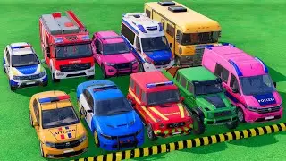 TRANSPORTING DACIA POLICE CARS, FIRE DEPARTMENT, AMBULANCE VEHICLE WITH TRUCKS ! FS22 #33