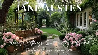 Serene Backyard Wellness Garden Inspired by Jane Austen  Romantic Pathways, Quiet Seating & Mindful