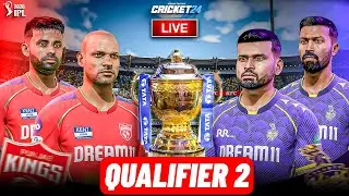 🏏PBKS vs KKR - Qualifiers 2 - Custom IPL  - Cricket 24 Live The Gaming Bunny #pbksvskkr #cricket