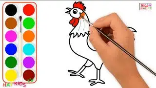 Rooster Drawing  Coloring For Kids  | Coloring Pages For Children | Learn Drawing