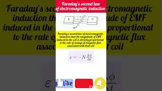 #faradayslaw #secondlaw #electricalengineering #electromagnetism #ecet #basicelectricalengineering