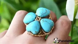 LC 48. PandaHall Мастер-Класс - DIY бирюзовое кольцо