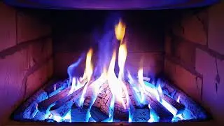 Colorful Futuristic Fireplace in 4K - Relaxing Blue and Orange Flames with Fire Sounds